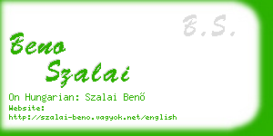 beno szalai business card